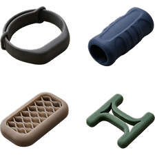 Elastomer 3D printed component