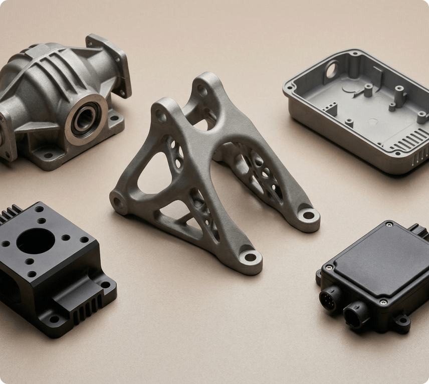 Industrial 3D printing process and mechanical parts